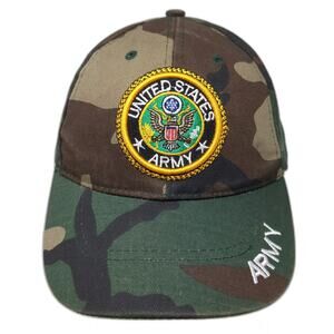 SWT Baseball Cap Green Brown Camo One Size US Army Embroidered Patch Hat